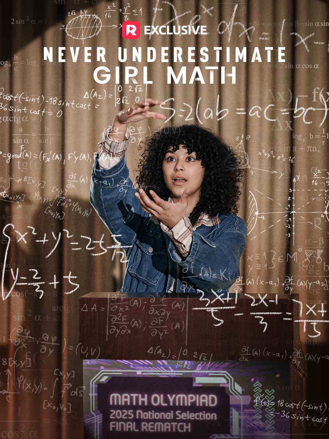 Never Underestimate Girl Math poster